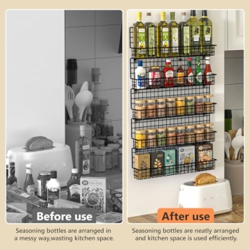 X-cosrack 5-Tier Spice Rack Organizer for Kitchen Storage