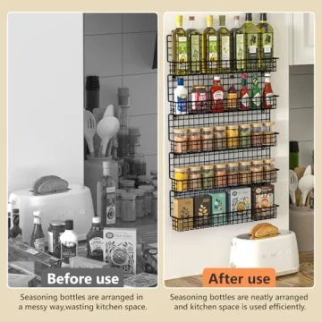 X-cosrack 5-Tier Spice Rack Organizer for Kitchen Storage