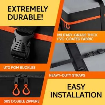 Heavy-Duty Waterproof Roof Bag – 23 Cubic Feet Rooftop Cargo Carrier, Soft Luggage Carrier with Protective Mat (Roofbag for SUVs and Cars) – Compatible with Racks or Without