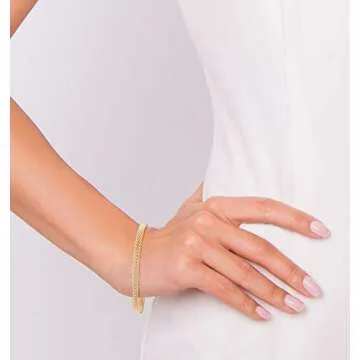 Miabella Gold Over Sterling Silver 5mm Mesh Bracelet for Women