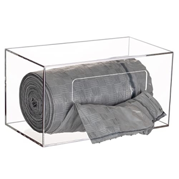 Aphbrada Trash Bag Dispenser Roll Holder, Wall Mount Acrylic Garbage Bag Dispenser Roll Holder for K...