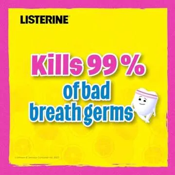 Listerine Smart Rinse Kids Mouthwash, ADA Accepted, Alcohol-Free Anticavity Sodium Fluoride Mouthwash, Oral Rinse for Dental Cavity Protection, Pink Lemonade Flavor, 500 mL, 6 Pack
