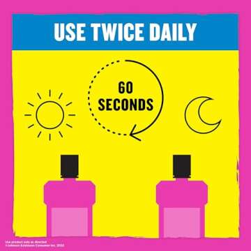 Listerine Smart Rinse Kids Mouthwash, ADA Accepted, Alcohol-Free Anticavity Sodium Fluoride Mouthwash, Oral Rinse for Dental Cavity Protection, Pink Lemonade Flavor, 500 mL, 6 Pack