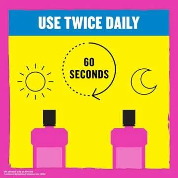 Listerine Smart Rinse Kids Mouthwash, ADA Accepted, Alcohol-Free Anticavity Sodium Fluoride Mouthwash, Oral Rinse for Dental Cavity Protection, Pink Lemonade Flavor, 500 mL, 6 Pack