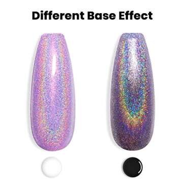 RARJSM Holographic Nail Polish Violet Purple Gel Polish Shimmers Shiny Nail Gel Spring Summer Hologram Gel Nail Polish UV LED Lamp Cured for Nail Slaon Home Manicure