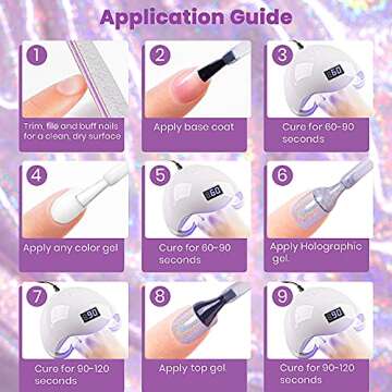 RARJSM Holographic Nail Polish Violet Purple Gel Polish Shimmers Shiny Nail Gel Spring Summer Hologram Gel Nail Polish UV LED Lamp Cured for Nail Slaon Home Manicure