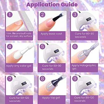 RARJSM Holographic Nail Polish Violet Purple Gel Polish Shimmers Shiny Nail Gel Spring Summer Hologram Gel Nail Polish UV LED Lamp Cured for Nail Slaon Home Manicure