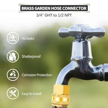 Litorange 2 Pack Lead-Free Brass Garden Hose Adapters