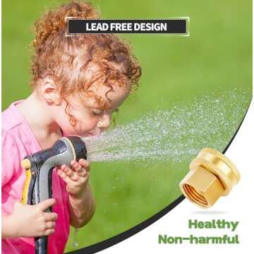Litorange 2 Pack Lead-Free Brass Garden Hose Adapters