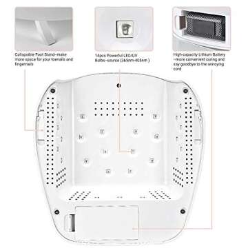 MelodySusie Cordless Gel Nail Lamp, Rechargeable UV LED Nail Dryer with High Capacity Battery, Professional Curing Lamp with Touch Screen Sensor for All Gel Nail Polish, Manicure Tools