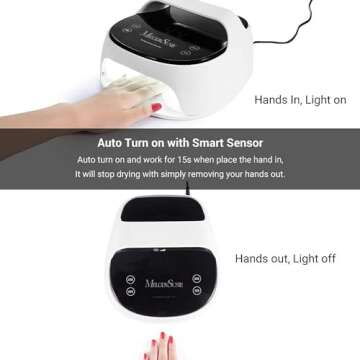MelodySusie Cordless Gel Nail Lamp, Rechargeable UV LED Nail Dryer with High Capacity Battery, Professional Curing Lamp with Touch Screen Sensor for All Gel Nail Polish, Manicure Tools
