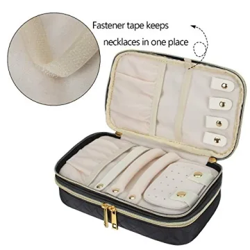 Teamoy Quilted Double Layer Jewelry Organizer for Travel