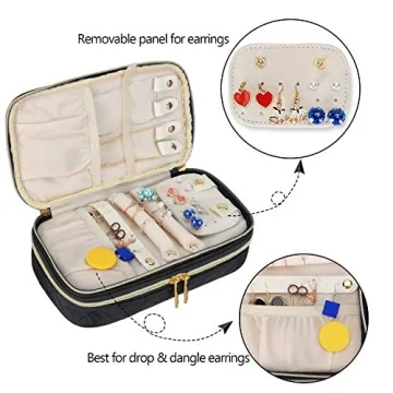 Teamoy Quilted Double Layer Jewelry Organizer for Travel
