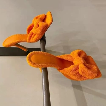 YIYA Stylish Women's Open Toe Heeled Mules with Bow