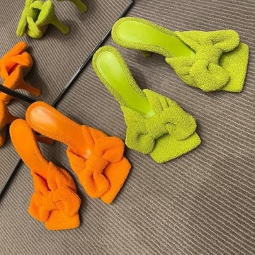 YIYA Stylish Women's Open Toe Heeled Mules with Bow