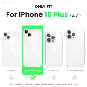 ORNARTO Compatible with iPhone 15 Plus Case 6.7", Slim Liquid Silicone 3 Layers Full Covered Soft Ge...