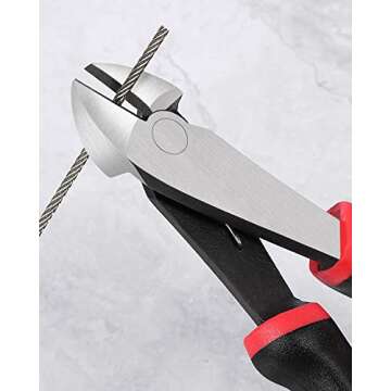 IGAN 7-inch Wire Cutters, Spring-loaded Side Cutters Dikes, Ultra Tough and Durable Diagonal Cutting Pliers in CRV Steel, Heavy Duty Cutting Pliers for Electrical, Artificial Flowers and Homes