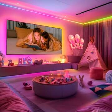 ERBTY Led Lights for Bedroom, IC+RGB 100FT(2 Rolls of 50ft) Strip Lights, 44Key Remote with App Cont...