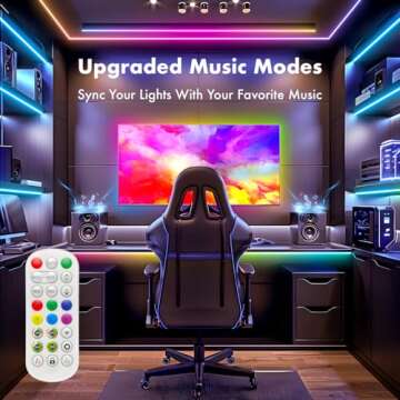 ERBTY Led Lights for Bedroom, IC+RGB 100FT(2 Rolls of 50ft) Strip Lights, 44Key Remote with App Control, Music Sync Color Changing Lights for Room Decor Party