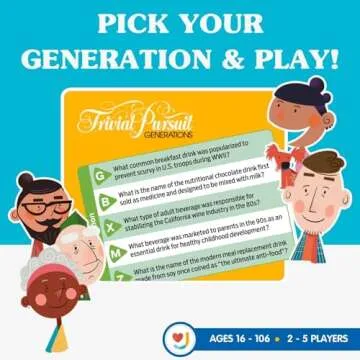 Joy for All Trivial Pursuit Generations - Trivia for Seniors - Cognitive Thinking Game - Big Easy to Read Cards for Low Vision - Fill-in-the-Blank Trivia Cards - Memory Board Game Activity for Elderly
