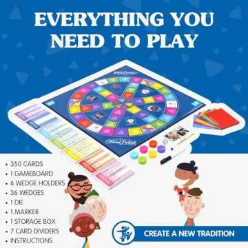 Joy for All Trivial Pursuit Generations - Trivia for Seniors - Cognitive Thinking Game - Big Easy to Read Cards for Low Vision - Fill-in-the-Blank Trivia Cards - Memory Board Game Activity for Elderly