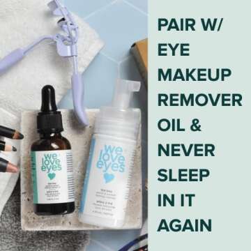 We Love Eyes: Tea Tree Eyelid Foaming Cleanser - Vegan. All natural. Cruelty free. Safe for false lashes and eyelash extensions.
