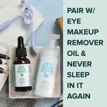 We Love Eyes: Tea Tree Eyelid Foaming Cleanser - Vegan. All natural. Cruelty free. Safe for false lashes and eyelash extensions.