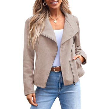 AUTOMET Women’s Faux Leather Jackets - Trendy Suede Fall Fashion 2025 Outfits