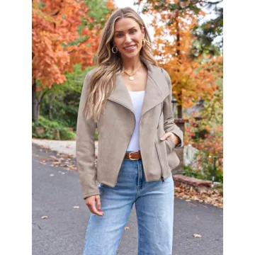 Stylish AUTOMET Women's Faux Suede Jacket for Every Season