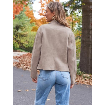Stylish AUTOMET Women's Faux Suede Jacket for Every Season