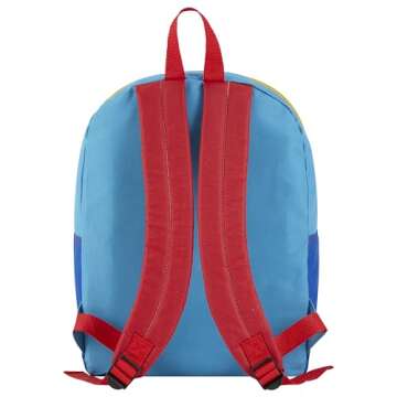 Disney Mickey Mouse Backpack for Kids 15” | Cute Mickey Mouse Bookbag for Boys | Padded Straps & Large Zip Compartment | Mickey Mouse Back to School Supplies