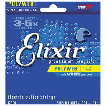 3 Sets of Elixir 12000 Super Light Electric Strings (9-42) (Polyweb)