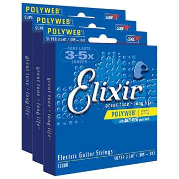 Elixir 12000 Electric Strings 9-42 - Superior Tone & Durability