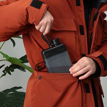 Honeydak 2 Pcs Portable Flat Water Bottle for Travel