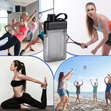 Honeydak 2 Pcs Portable Flat Water Bottle for Travel