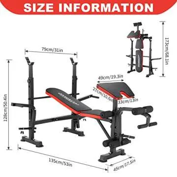 OPPSDECOR 650lb Adjustable Weight Bench for Home Gym