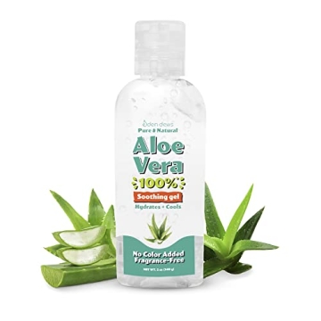 Eden Dews Organic Aloe Vera Gel 100% Pure & Natural Gel, Moisturizing, Face Skin & Hair Care, Sun Bu...