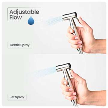 SmarterFresh Easy-Install Cloth Diaper Sprayer for Toilets – Luxury Handheld Bidet Attachment – Multi-Use Toilet Faucet with Simple Pressure Control (Curved Sprayhead)