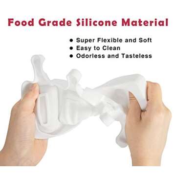 Ouddy Life Popsicle Molds Set of 2, Ice Pop Molds Silicone 4 Cavities Ice Cream Oval Cake Pop Mold with 50 Wooden Sticks for DIY Popsicle, Clear