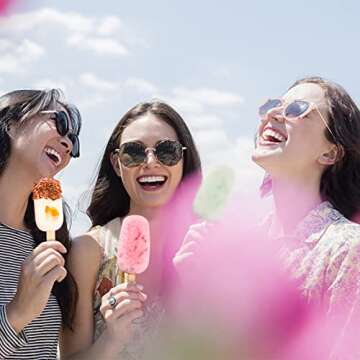 Ouddy Life Popsicle Molds Set of 2, Ice Pop Molds Silicone 4 Cavities Ice Cream Oval Cake Pop Mold with 50 Wooden Sticks for DIY Popsicle, Clear