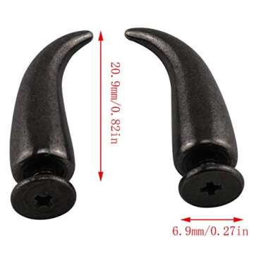 E-outstanding 24 Sets 21mm Cat Claw Studs and Spikes Screwback Studs with Screws, 7x21mm Gun Black P...