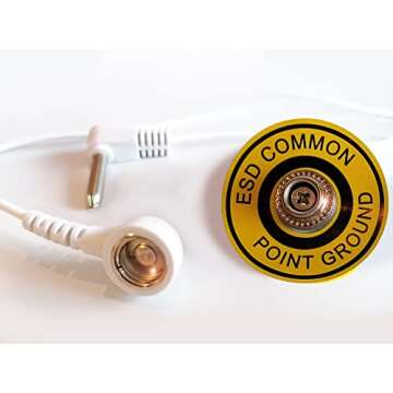 Grounding Snap with ESD Grounding Plug for Universal Grounding Table Mat, Universal Snap Kit and 16f...