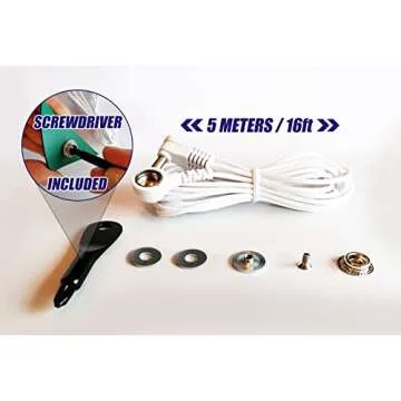 Grounding Snap with ESD Grounding Plug for Universal Grounding Table Mat, Universal Snap Kit and 16ft Grounding Cord Makes Perfect Grounding Wire Kit in ESD Supplies, ESD Grounding Kit & Ground Cord