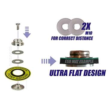 Grounding Snap with ESD Grounding Plug for Universal Grounding Table Mat, Universal Snap Kit and 16ft Grounding Cord Makes Perfect Grounding Wire Kit in ESD Supplies, ESD Grounding Kit & Ground Cord