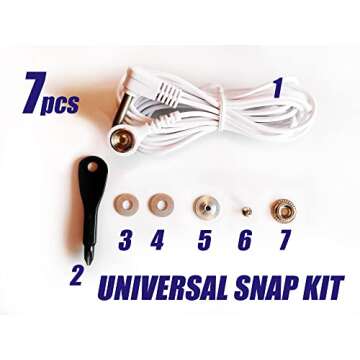 Grounding Snap with ESD Grounding Plug for Universal Grounding Table Mat, Universal Snap Kit and 16ft Grounding Cord Makes Perfect Grounding Wire Kit in ESD Supplies, ESD Grounding Kit & Ground Cord