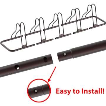Simple Houseware Adjustable 5 Bike Floor Storage Rack
