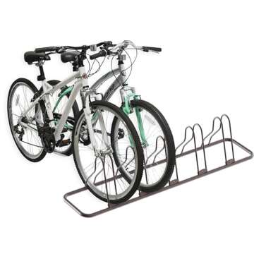 Simple Houseware Adjustable 5 Bike Floor Storage Rack