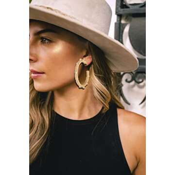 Stylish Rattan Earrings with Rhinestones - Summer Jewelry Gift