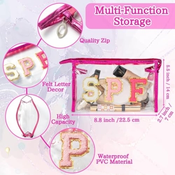 AsodSway Clear Cosmetic Bag | SPF Toiletry Pouch | Waterproof