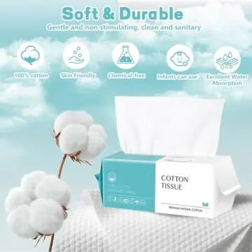 Soft Cotton Disposable Face Towels - 100 Count